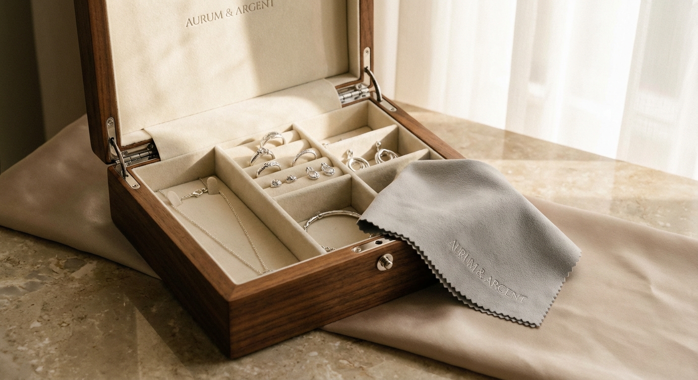 Silberschmuck in einer eleganten Aufbewahrungsbox